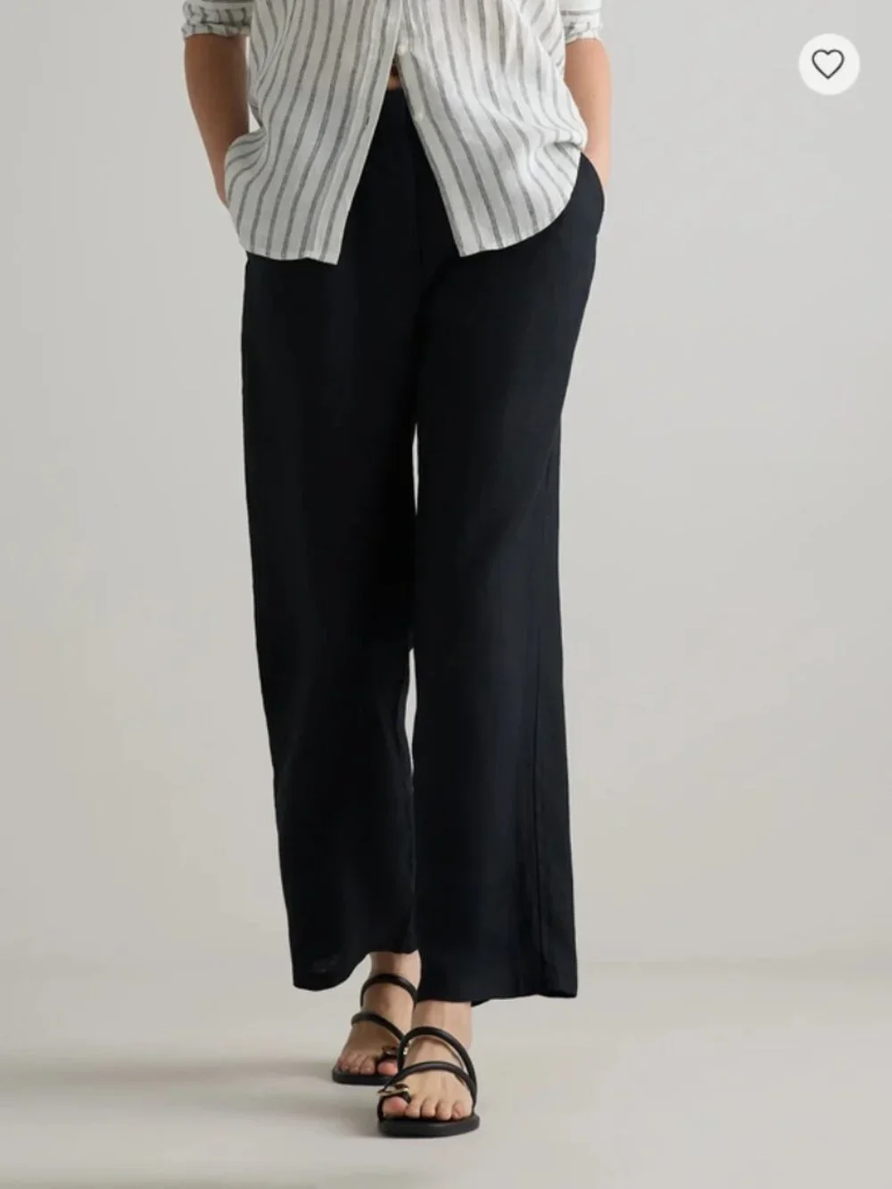Quince 100% European Linen Pleated Trousers Black High Rise Size 0 New With Tags